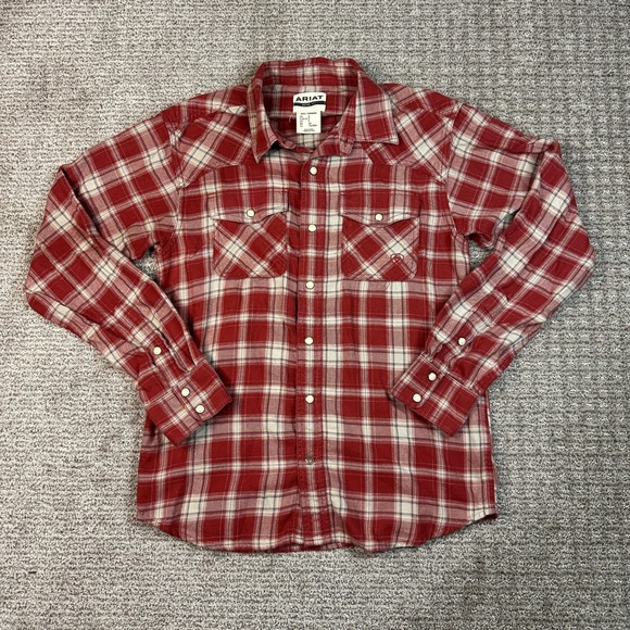 Ariat Other - Ariat Mens Holton Retro Fit Red Plaid Snap Front Western Shirt 10046289 S